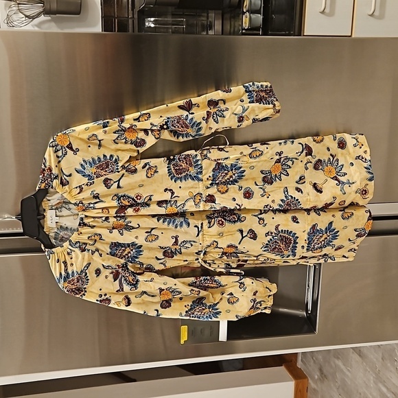 💕A.L.C.💕 Myra Paisley Long Sleeve Shift Dress ~ Apricot Abstract Floral 2 - Picture 11 of 16